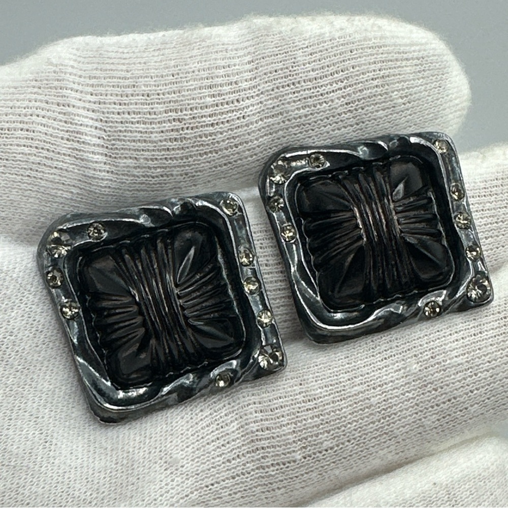 Vintage earrings clip on Yves saint Laurent‎ Rive Gauche #640